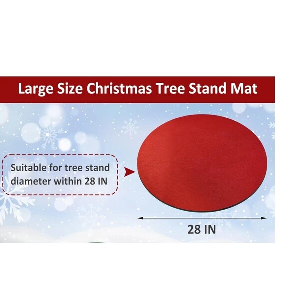 28" Christmas Tree Stand Mat Non-Slip Felt Christmas Tree Pad Floor Protection - Picture 4 of 5